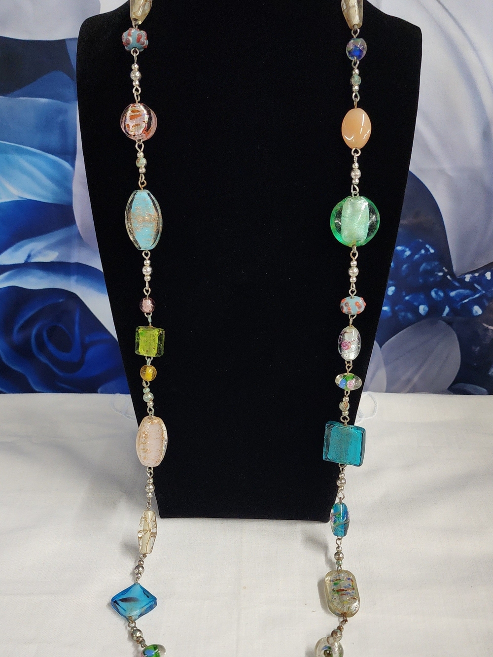 Multicolor Glass Bead Long Necklace - Women Jewelry